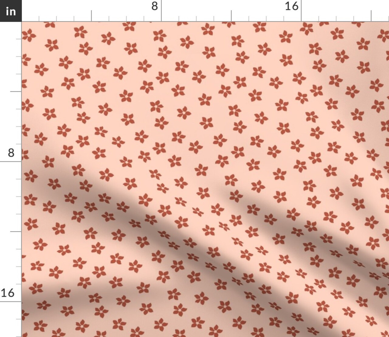 Ditsy Floral Boho Cottagecore Pink Peach Minimalist Custom Printed Fabric by Spoonflower Various Fabrics by the Yard or Fat Quarter